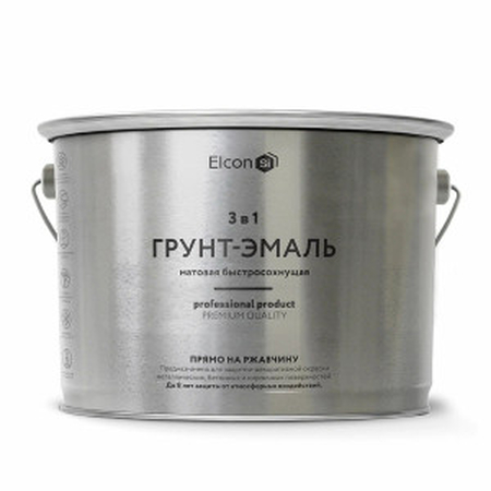 Грунт-эмаль по ржавчине 3в1 Elcon Графит матовый 2кг - СКЛАД13.РФ