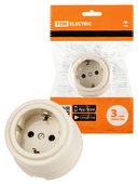 Розетка 2П+З 16А 250В слоновая кость «Виви» TDM - СКЛАД13.РФ