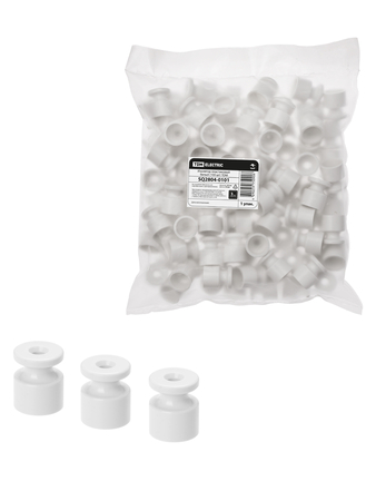 Изолятор пластиковый белый (100 шт) TDM - СКЛАД13.РФ