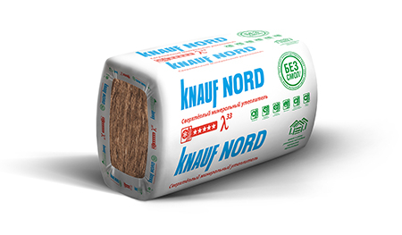 Утеплитель минеральная вата плита KNAUF НОРД TS 033 1250*600*50мм (12шт 9м2) - СКЛАД13.РФ