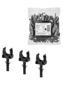 Крепеж-клипса для трубы 20 мм с дюбелем (100 шт.) черная TDM - СКЛАД13.РФ