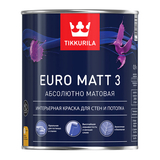 Краска Euro Matt 3 глубокоматовая база С  0,9л TIKKURILA - СКЛАД13.РФ