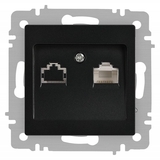 Розетка Intro Accent 6-303-05 информационная RJ45 IP20 СУ антрацит - СКЛАД13.РФ