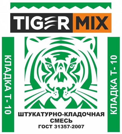Штукатурно кладочная смесь Т-10 Тайгер Микс Tiger mix 25кг (56шт/упак.) - СКЛАД13.РФ