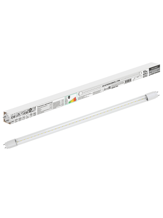 Лампа светодиодная НЛ-Т8-10 Вт-230 В-4000 К–G13 600 мм прозрачная стекло неповоротная Народная - СКЛАД13.РФ