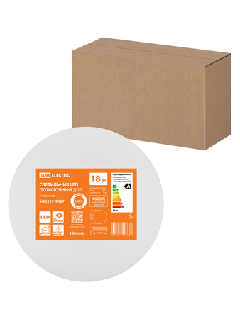 Светильник LED потолочный ДПБ 01, 18 Вт, 4000 К, Классика, терм. упак., TDM - СКЛАД13.РФ