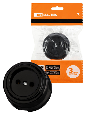 Розетка 2П 10А 250В черная «Виви» TDM - СКЛАД13.РФ