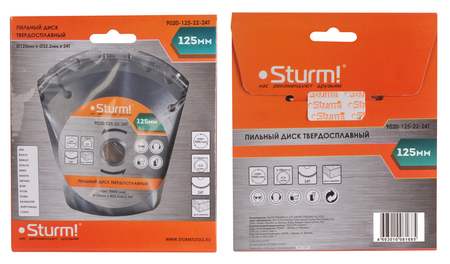 Диск пильный 125x22x36 зуба, твердосплавные напайки Sturm - СКЛАД13.РФ