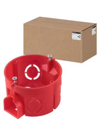 Установочная коробка СП D68х42мм саморезы стыковочные узлы красная IP20 TDM - СКЛАД13.РФ