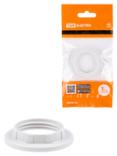 Кольцо для патрона Е14, термостойкий пластик, белый, TDM - СКЛАД13.РФ