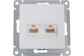 Розетка компьютерная 2-местная Atlas Design RJ45+RJ45 кат.5Е механизм Белый - СКЛАД13.РФ