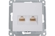 Розетка компьютерная 2-местная Atlas Design RJ45+RJ45 кат.5Е механизм Белый - СКЛАД13.РФ