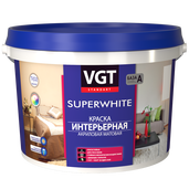 Краска ВД-АК-2180 ВГТ интерьерная база А влагостойкая супербелая 1,5кг - СКЛАД13.РФ