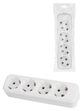 Колодка розеточная 4 гнезда 2П+3 16А 250В белая серии 