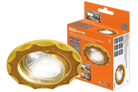 Светильник встраиваемый поворотный СВ 02-07 MR16 50Вт G5.3 золотой блеск/золото TDM - СКЛАД13.РФ