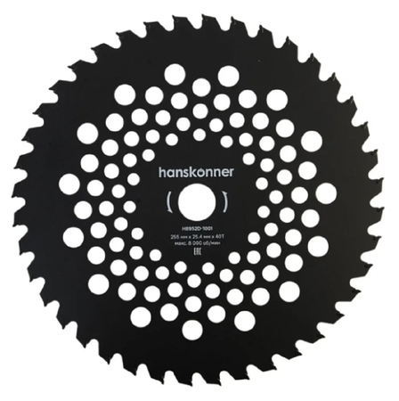 Фреза для бензотриммера Standard 255*25.4x40 с тверд Напайк Hanskonner H8952D-1001 - СКЛАД13.РФ