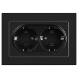 Розетка Intro Accent 6-205-05 двойная с заземлением 2X2P+E Schuko 16А-250В IP20 СУ AL/CU антрацит - СКЛАД13.РФ