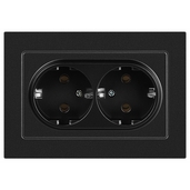Розетка Intro Accent 6-205-05 двойная с заземлением 2X2P+E Schuko 16А-250В IP20 СУ AL/CU антрацит - СКЛАД13.РФ