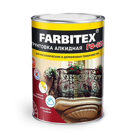 Грунт ГФ-021 FARBITEX красно-коричневый 1,8кг - СКЛАД13.РФ