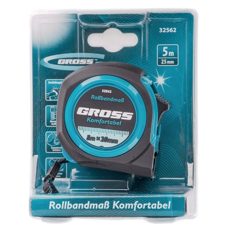 Рулетка Komfortabel 5м*25мм обрезиненный корпус Gross - СКЛАД13.РФ