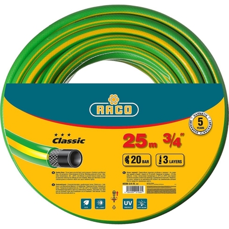 Шланг поливочный армированный трехслойный 3/4, 25 метров, 20 атм. RACO CLASSIC - СКЛАД13.РФ