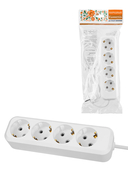 Удлинитель 4 гнезда, 7 метров, с/з, 16 А, 3680 Вт, белый, НАРОДНЫЙ У1-43053 (Ун1 430-0001) TDM - СКЛАД13.РФ