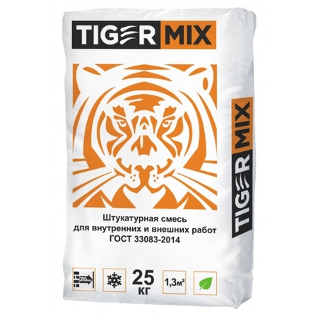 Смесь М-200 цементно песчаная Тайгер Микс Tiger mix 25кг (54шт\упак) - СКЛАД13.РФ