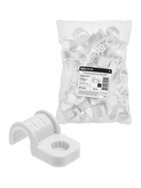 Крепеж-скоба для трубы 16 мм односторонняя для прямого монтажа (50 шт.) белая TDM - СКЛАД13.РФ