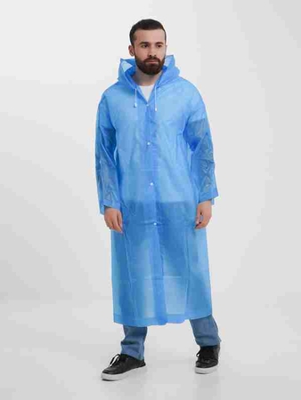 Плащ-дождевик плотный XL голубой/серый - СКЛАД13.РФ