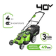 Газонокосилка аккумуляторная Greenworks 40В 49см + батарея 4 А/ч и ЗУ - СКЛАД13.РФ