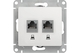 Розетка компьютерная RJ45+RJ45 кат.5е Glossa Белый - СКЛАД13.РФ