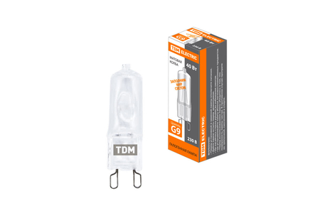 Лампа капсульная галогенная JCD - 40 Вт - 230 В - G9 матовая TDM - СКЛАД13.РФ