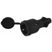 Розетка ЭРА каучуковая c заземлением 16А IP44 RX11-B-IP44 прямая черная - СКЛАД13.РФ