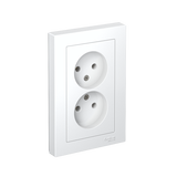 Розетка двойная без заземления Atlas Design, 16А, в сборе, белый, Systeme Electric  - СКЛАД13.РФ