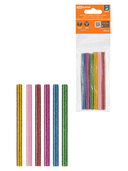 Клеевые стержни универсальные цветные с блестками, 7 мм x 100 мм, набор 6 шт, 