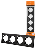 Рамка 4-х постовая черная 