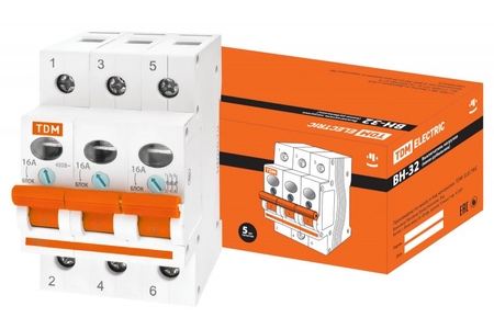 Выключатель нагрузки (мини-рубильник) ВН-32 3P 40A TDM - СКЛАД13.РФ