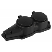 Колодка ЭРА каучуковая с заземлением 2 розетки 16A IP44 KX-2e-B-IP44 черная - СКЛАД13.РФ