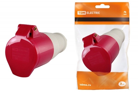 Розетка 225 переносная 3Р+РЕ+N 32А 380В IP44 TDM - СКЛАД13.РФ