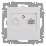 Розетка Intro Accent информационная RJ45 IP20 ОУ Эксперт алюминий - СКЛАД13.РФ