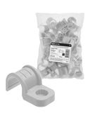 Крепеж-скоба для трубы 20 мм односторонняя для прямого монтажа (50 шт.) серая TDM - СКЛАД13.РФ