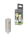 Лампа светодиодная G4-3 Вт-AC/DC 12 В-3000 К, SMD, 16x43 мм TDM - СКЛАД13.РФ