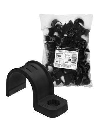 Крепеж-скоба для трубы 32 мм односторонняя для прямого монтажа (25 шт.) черная TDM - СКЛАД13.РФ
