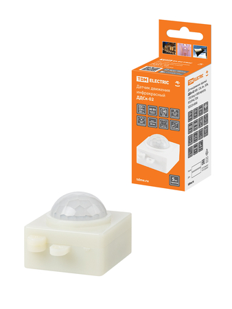 Датчик движения скрытый ДДСк-02 40Вт, 120с, 6м , 30Лк, 120(сбоку)+360(сверху)гр, IP20/IP44, TDM - СКЛАД13.РФ