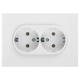 Розетка Intro Accent 6-205-01 двойная 2X2P+E Schuko 16А-250В IP20 СУ AL/CU белый - СКЛАД13.РФ
