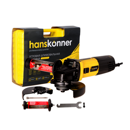 УШМ Hanskonner, 125мм,1100Вт, 4000-10000об/м, конст эл-ка, черт mod T,КЕЙС - СКЛАД13.РФ