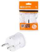 Вилка с/з круглая белая 10А 250В TDM - СКЛАД13.РФ