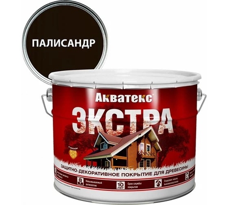 Акватекс Покрытие защитно-декоративное 2в1 9л Палисандр - СКЛАД13.РФ
