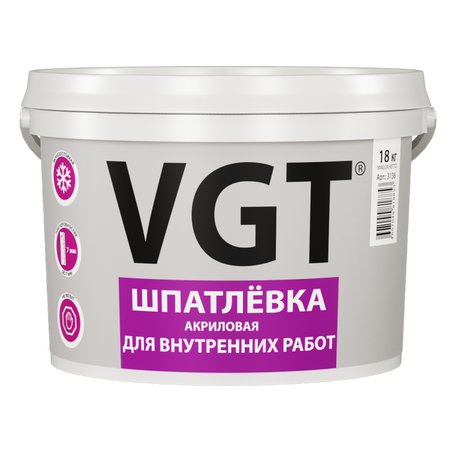 Шпатлевка акриловая для внутренних работ 7,5кг ВГТ - СКЛАД13.РФ