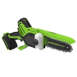 Цепная мини пила аккумуляторная Greenworks GD24CS15, 24V, 15см, бесщеточная, с автоматической смазко - СКЛАД13.РФ
